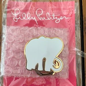 Lilly Pulitzer Gold Elephant Phone Ring/Stand
